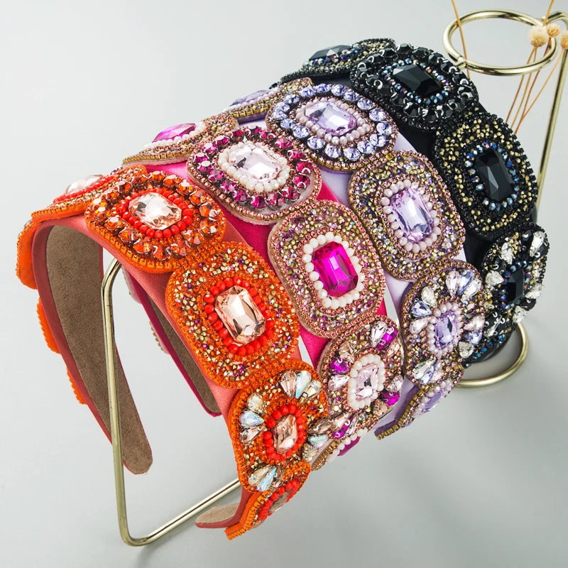 Fashionable New Style Brilliant Crystal Baroque Headband Grottoes With High Grade Fragrant Headband Accessories