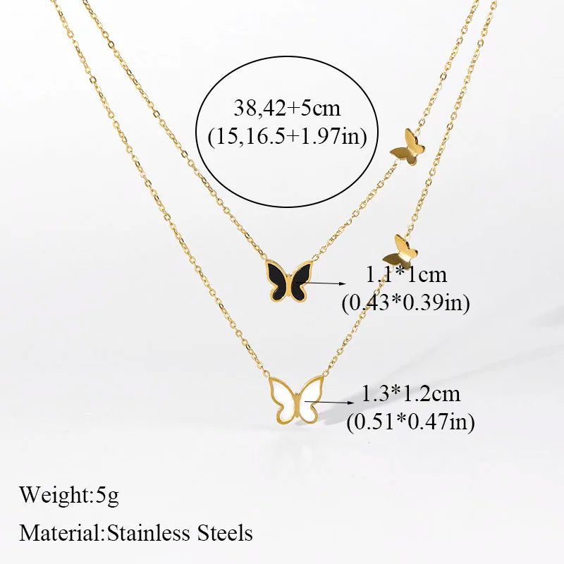 EILIECK 316L Stainless Steel Colorful Heart Love Zircon Pendant Necklace For Women Fashion 2 IN 1 Neck Chain Jewelry Gift collar