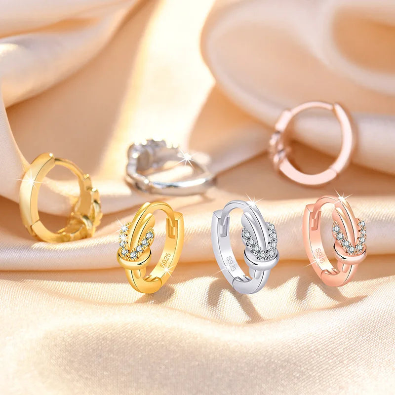 New 925 Sterling Silver Earrings Zircon For Women Exquisite Student Girlfriend Jewelry Accessories Wedding Fashion Gift