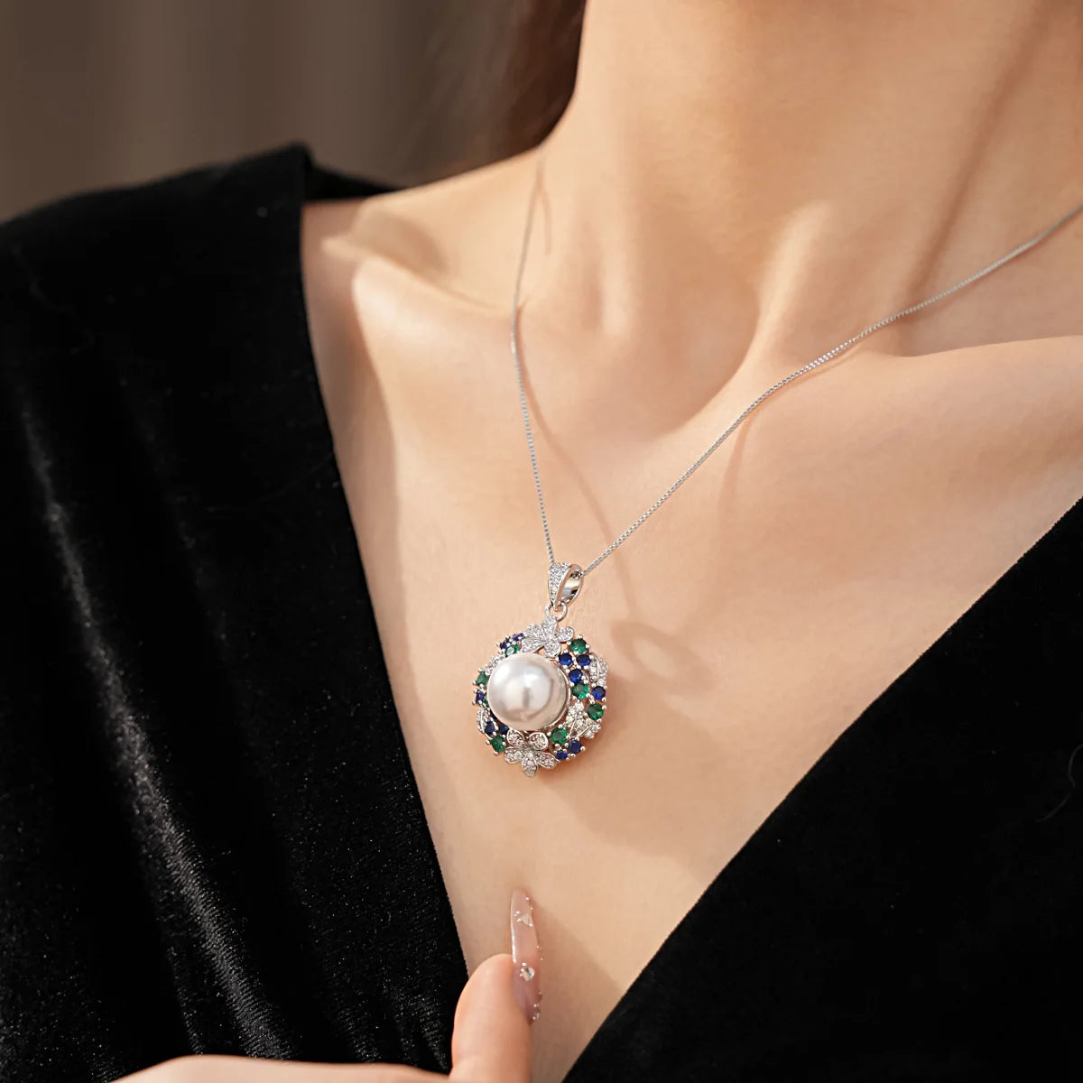 3Pcs/4 Pcs Party Jewelry Set Large Size Pearl Necklace Earrings Rings Ladies Fashion Shiny Zircon Jewelry for Party Banquet K