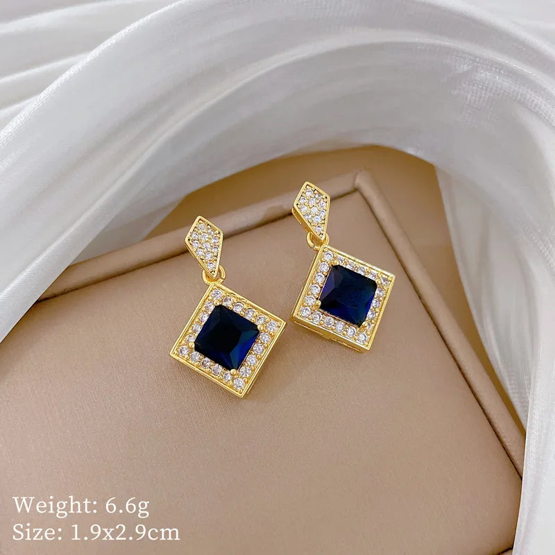 Korean Style Fashion Square Zircon Stainless Steel Necklaces For Women Luxury Elegant Female Clavicle Chain Jewelry Wholesale