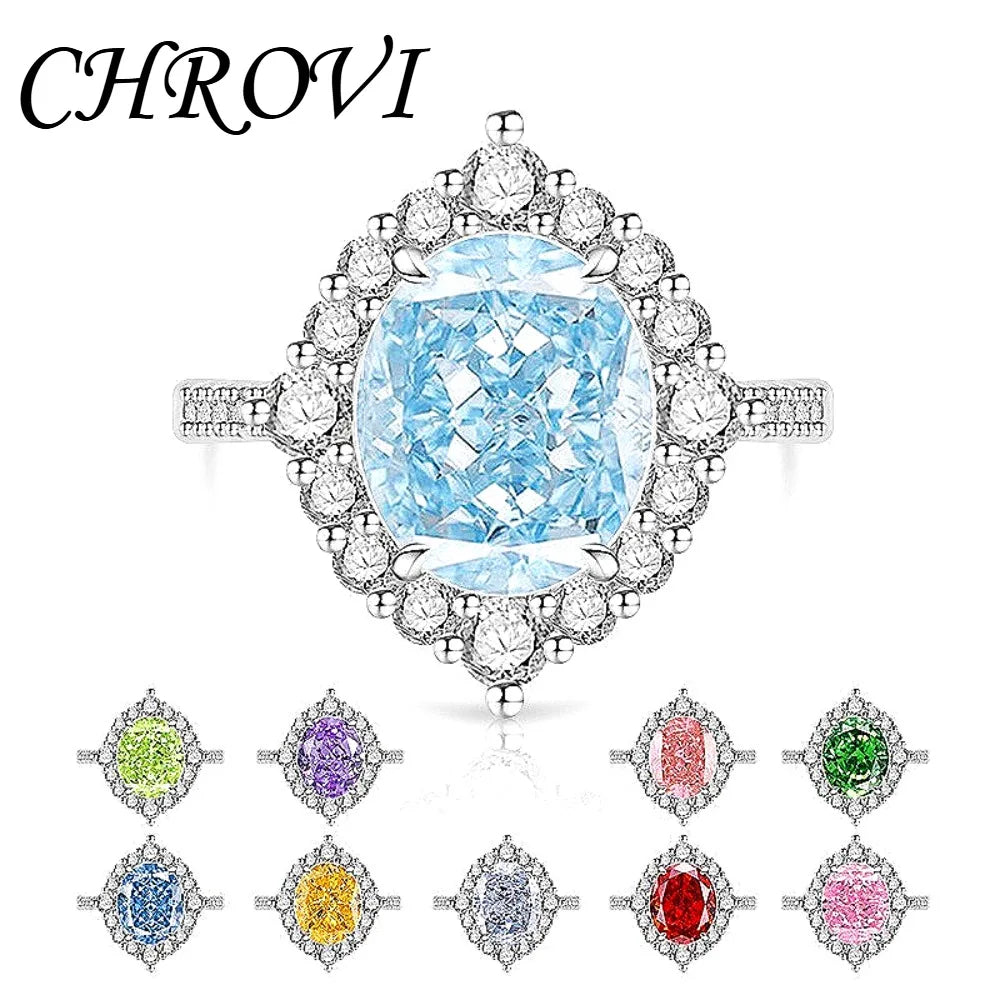 Light luxury 925 sterling silver gemstone ring, luxurious jewelry, unisex, fashionable for work, parties, and weddings ring