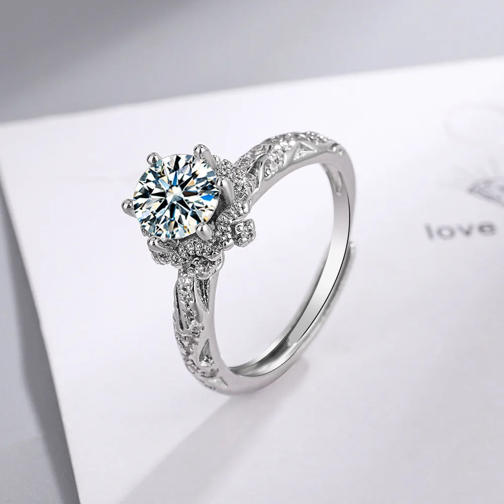 New 925 Sterling Silver Ring Heart Adjustable Simplicity Fashion Exquisite Student Girlfriend Jewelry Accessories Wedding Party