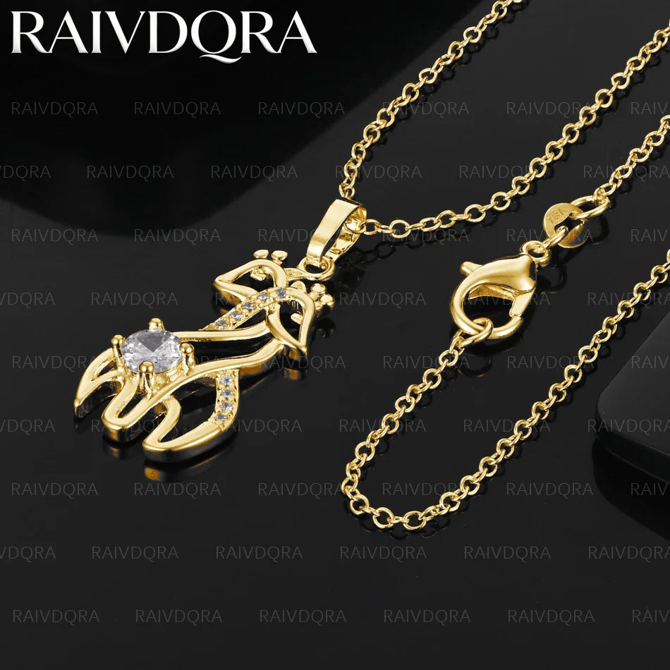 18K Gold Plated Giraffes Pendant Necklace For Women Charm Trend Birthday Gifts Fashion Party Fine Jewelry