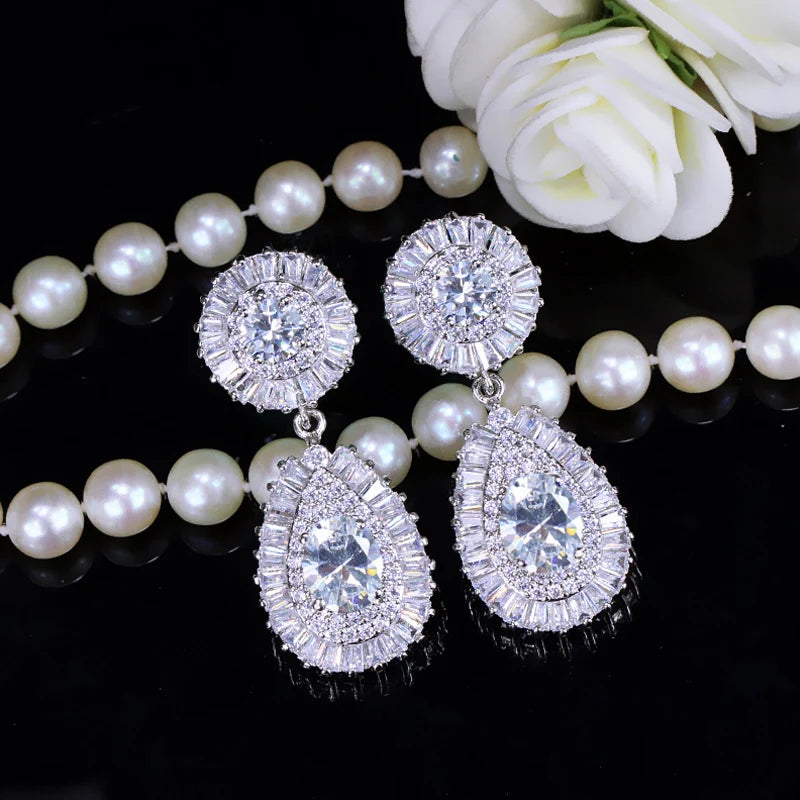 ThreeGraces Classic Red Cubic Zirconia Big Bridal Wedding Dangle Drop Earrings for Women Trendy Luxury Banquet Jewelry E1841