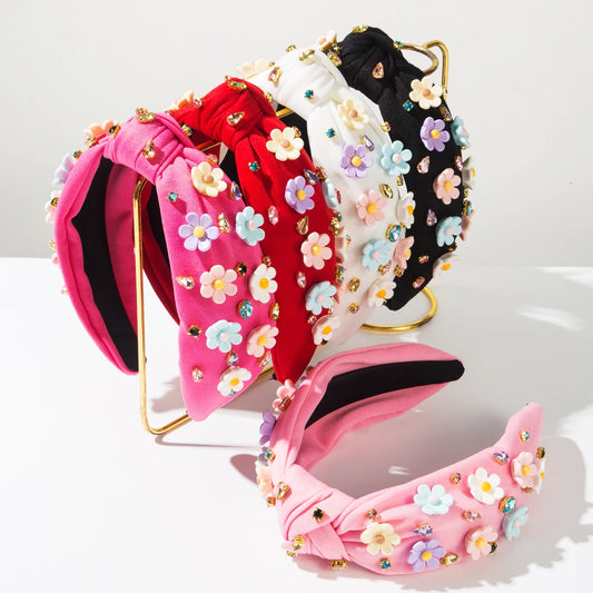 New Fashion Style Baroque Style Diamond Studded Flower Headband For Women's Fashion Shows, Street Photography, High-Quality Head