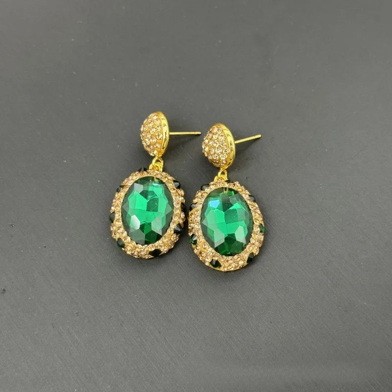 NISHIZAWA Crystal Rhinestones Earrings for Women Water Drop Palace Style Jewelry Vintage Fashion Elegant Aretes De Mujer