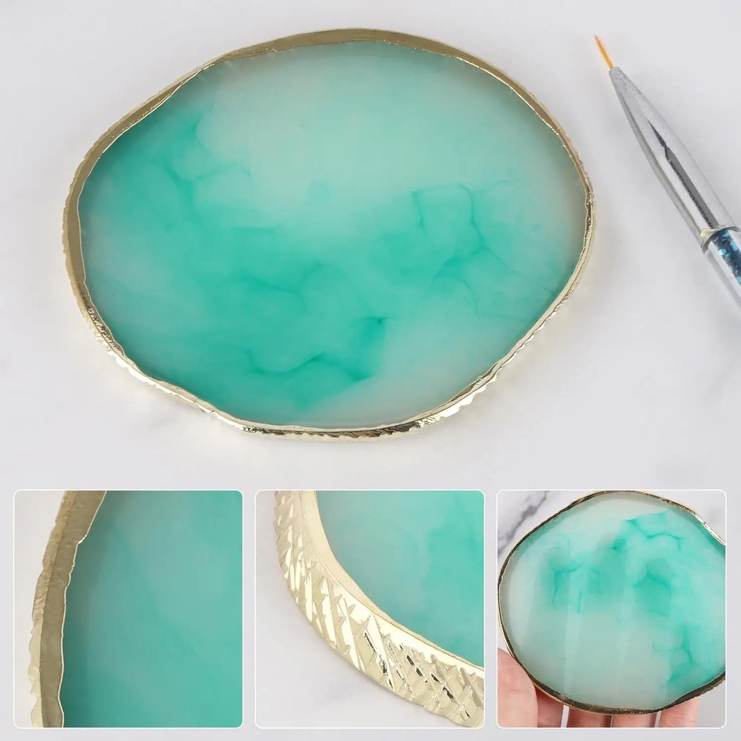 Resin Jewellery Dish Trinket Dish Small Decorative Plate Organizer Ring Dish Holder Keys Tray Key Bowl Gift for Mother Birthday