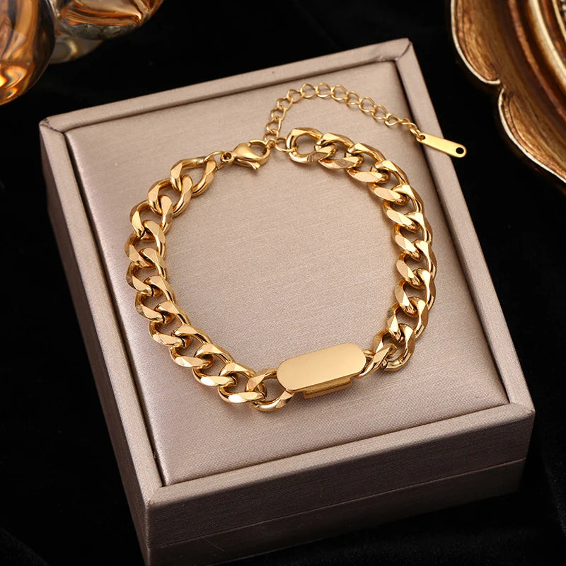 EILIECK 316L Stainless Steel Metal Hollow Heart Necklace Bracelets Set For Women Trendy Waterproof Gold Color Chain Jewelry Gift
