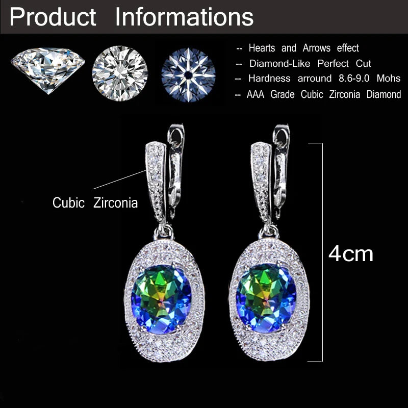 ThreeGraces Luxury Mystic Rainbow Cubic Zirconia Stone Bridal Party Hoop Earrings for Women New Fashion Prom Jewelry E1427