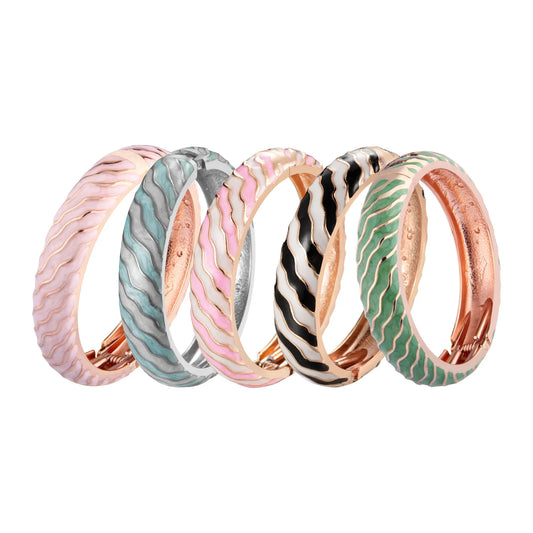 Cloisonne Bracelets For Women Striped Bracelet On Hand Enamel Jewelry Bangle For Women Female Birthday Mother's Day Gift Wife
