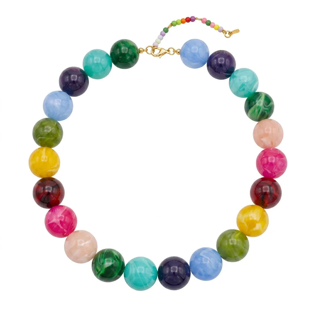 Summer Beach Chunky Bead Neckalce for Women  Multicolored Handmade Beading Collarbone Choker Boho Jewelry Holiday Gifts Bijoux