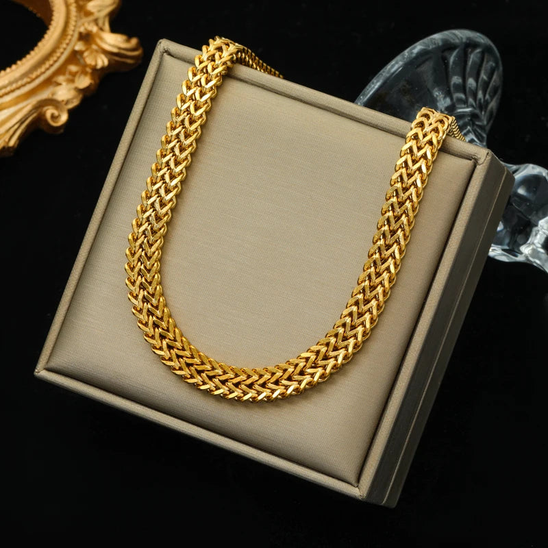 EILIECK 316L Stainless Steel Gold Color Chain Chokers Necklace For Women High Quality  Neck Chain Trendy Fashion Jewelry Bijoux