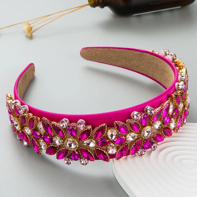 New Style Hair Band, Heavy Craftsmanship, Fashionable Baroque Rhine Stone Band, Women's Wide Brimmed Retro Hair Accessories