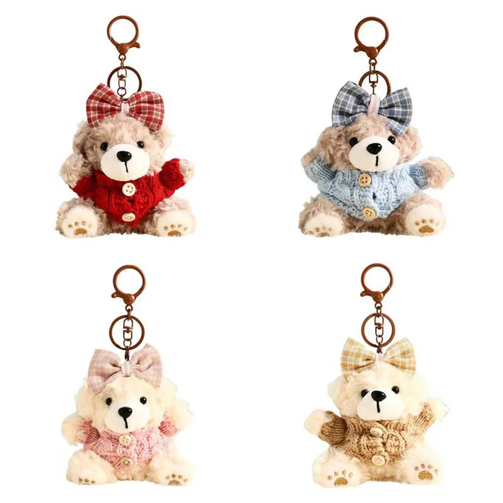Bow Tie Sweater Clothing Bow Sweater Bear Keychain Alloy Hanging Rope Biscuit Cookie Bear Bear Key Ring Ornaments Cartoon