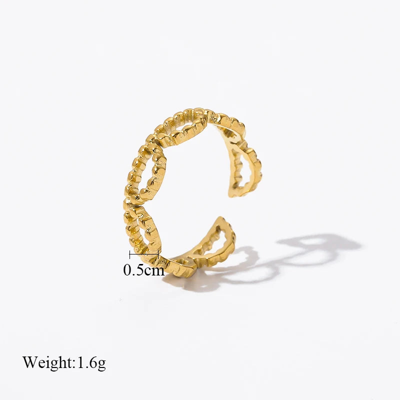 EILIECK 316L Stainless Steel Open Cuff Rings For Women Girl New Fashion Personality Non-fading Jewelry Gift Party кольцо женское