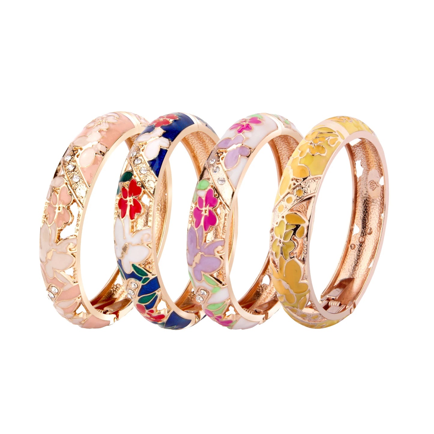 Enamel Bracelets For Women Bangle On Hand Floral Cloisonne Butterfly India African Jewelry Women's Hand Bracelets Designer Gifts