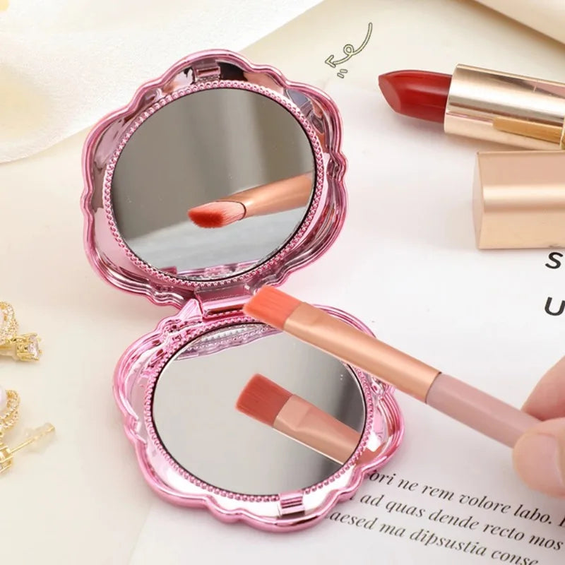 Makeup Mirror, Foldable Double-sided Mirror, Portable Portable Small Mirror Outdoor Makeup Mirror, Exquisite Handbag Gift mirror