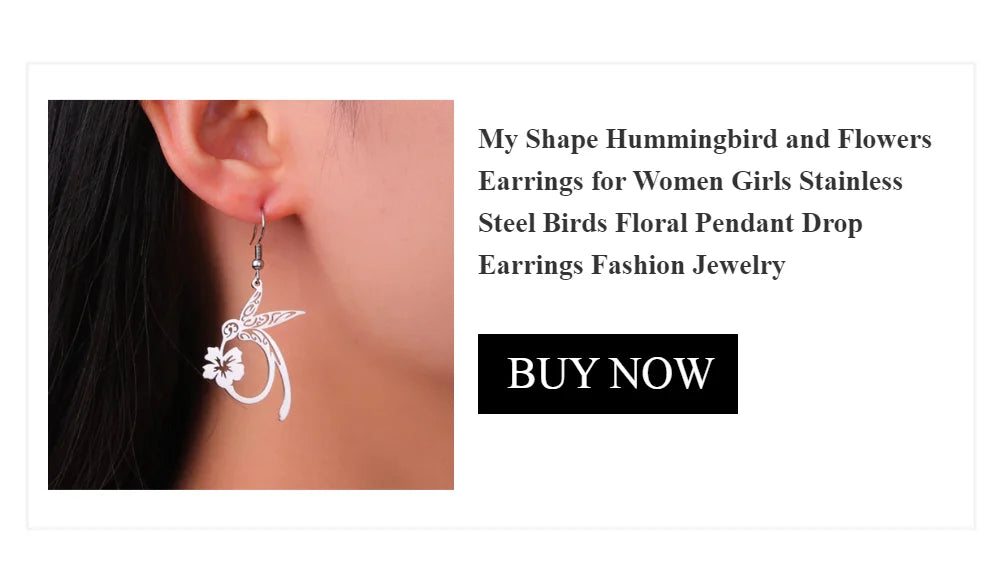 My Shape Hummingbird Flower Pendant Necklaces for Women  Bird Floral Stainless Steel Chain Choker Fashion Jewelry Gifts