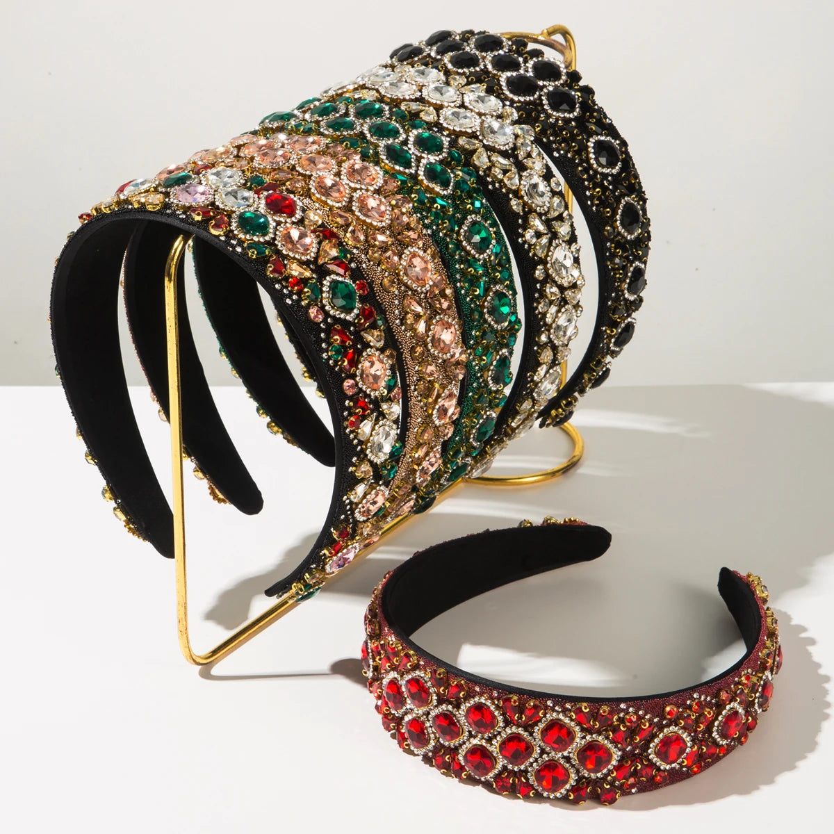 Retro New Headband Creative Baroque Full Diamond Shining Headband Light Luxury Style Wide Edge Hair Accessories