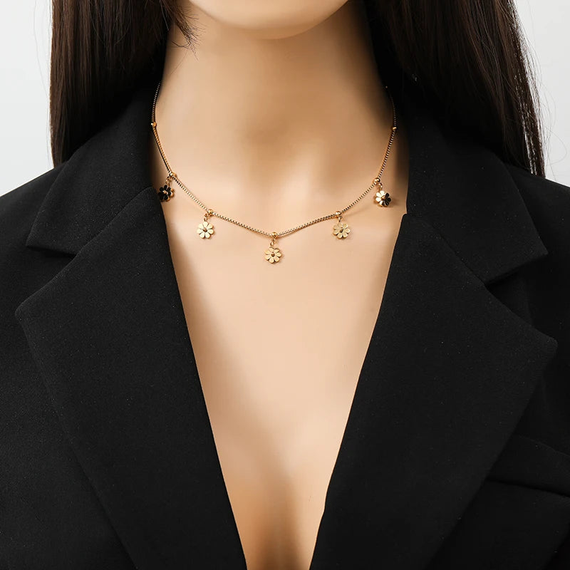 EILIECK 316L Stainless Steel Gold Color Heart Love Necklace Earrings Trendy For Women New Party Gift Waterproof Jewelry Set