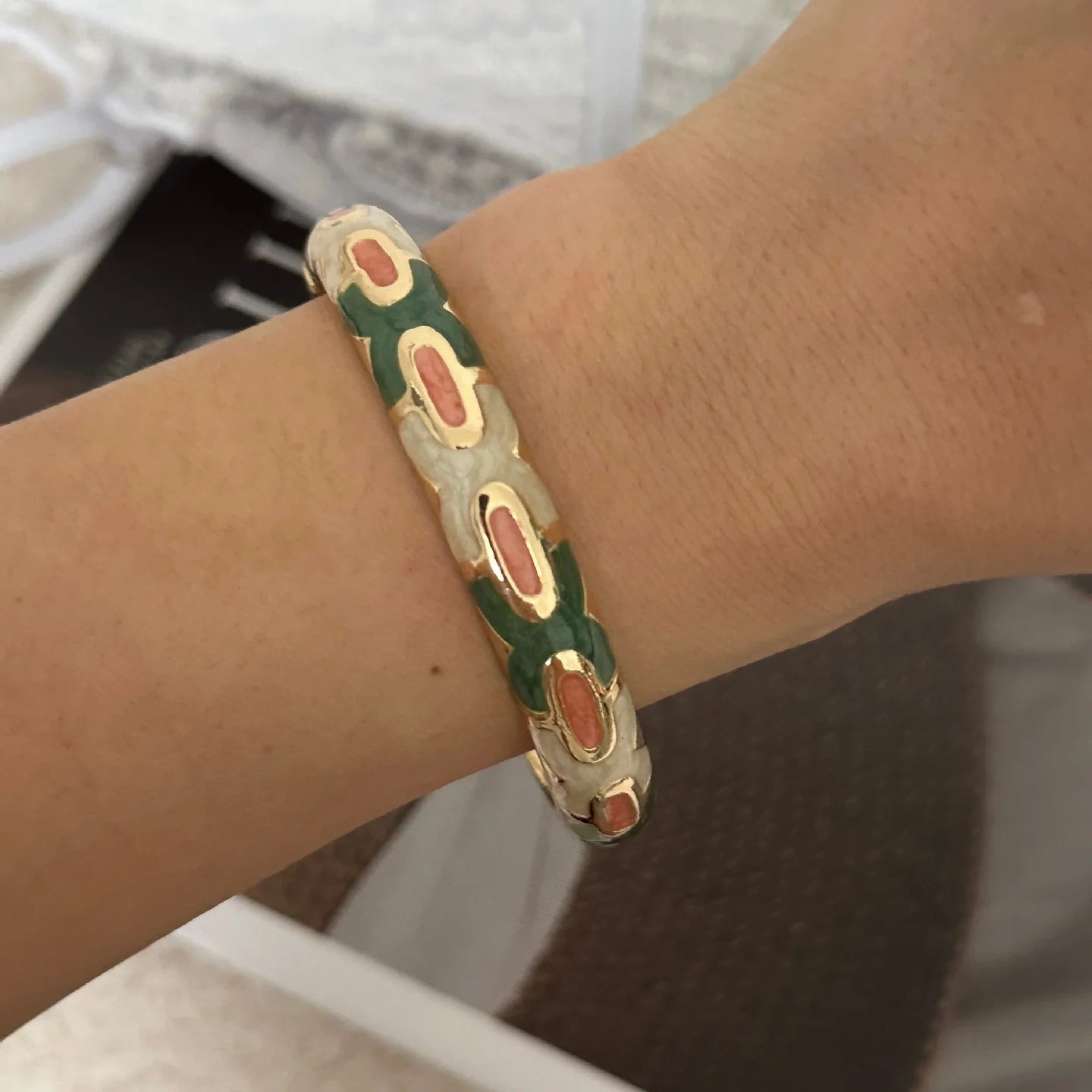 KMVEXO Colorful Enamel Resin Bamboo Bangle Geometry Bracelet for Women Gold Color Metal Bangles Trendy Love Jewelry