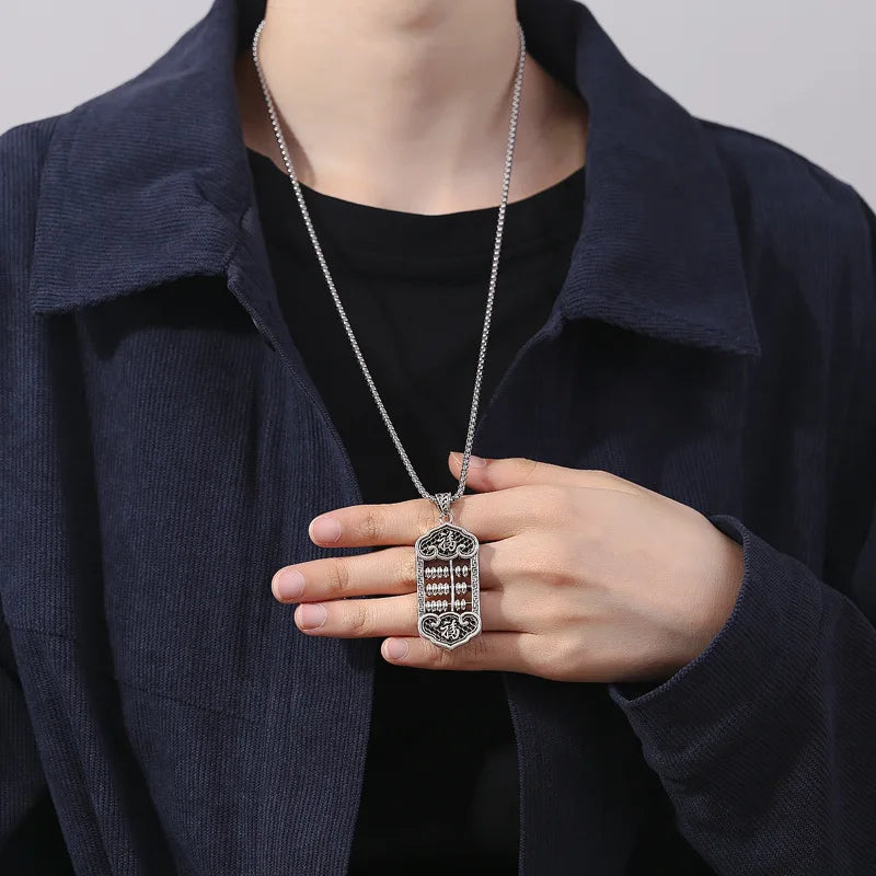 New 925 Sterling Silver Abacus Necklace Pendant Luxury vintage High Quality For Women Men Wedding Engagement Fashion Jewelry
