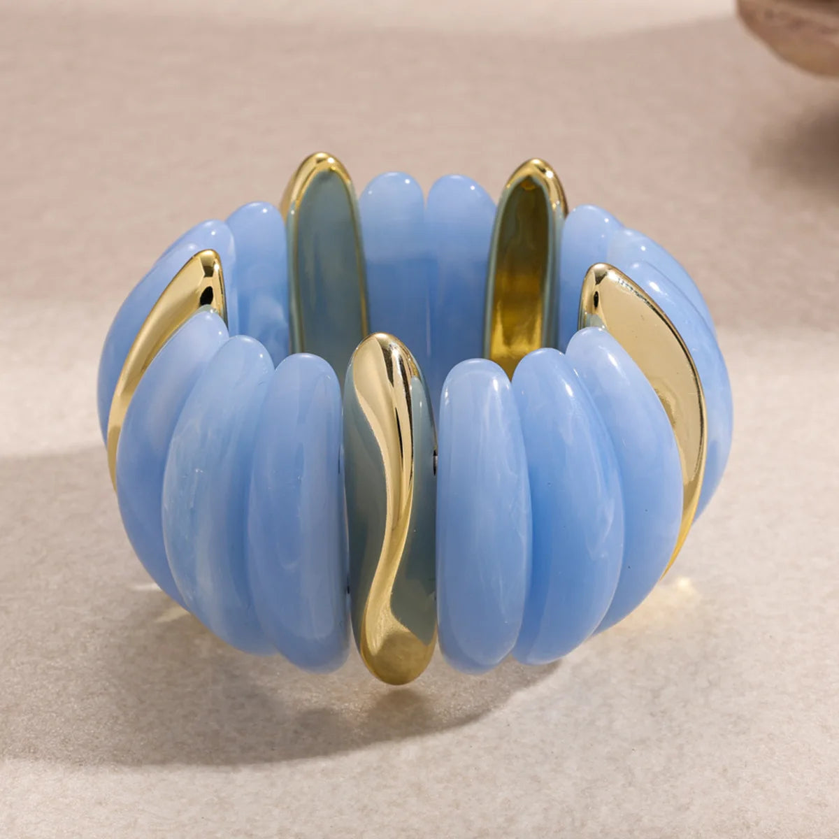 KMVEXO Vintage Smudging Bangle Geometric Wide Elastic Chunky Bracelets for Women Men Personality Acrylic Bracelet Hand Jewelry