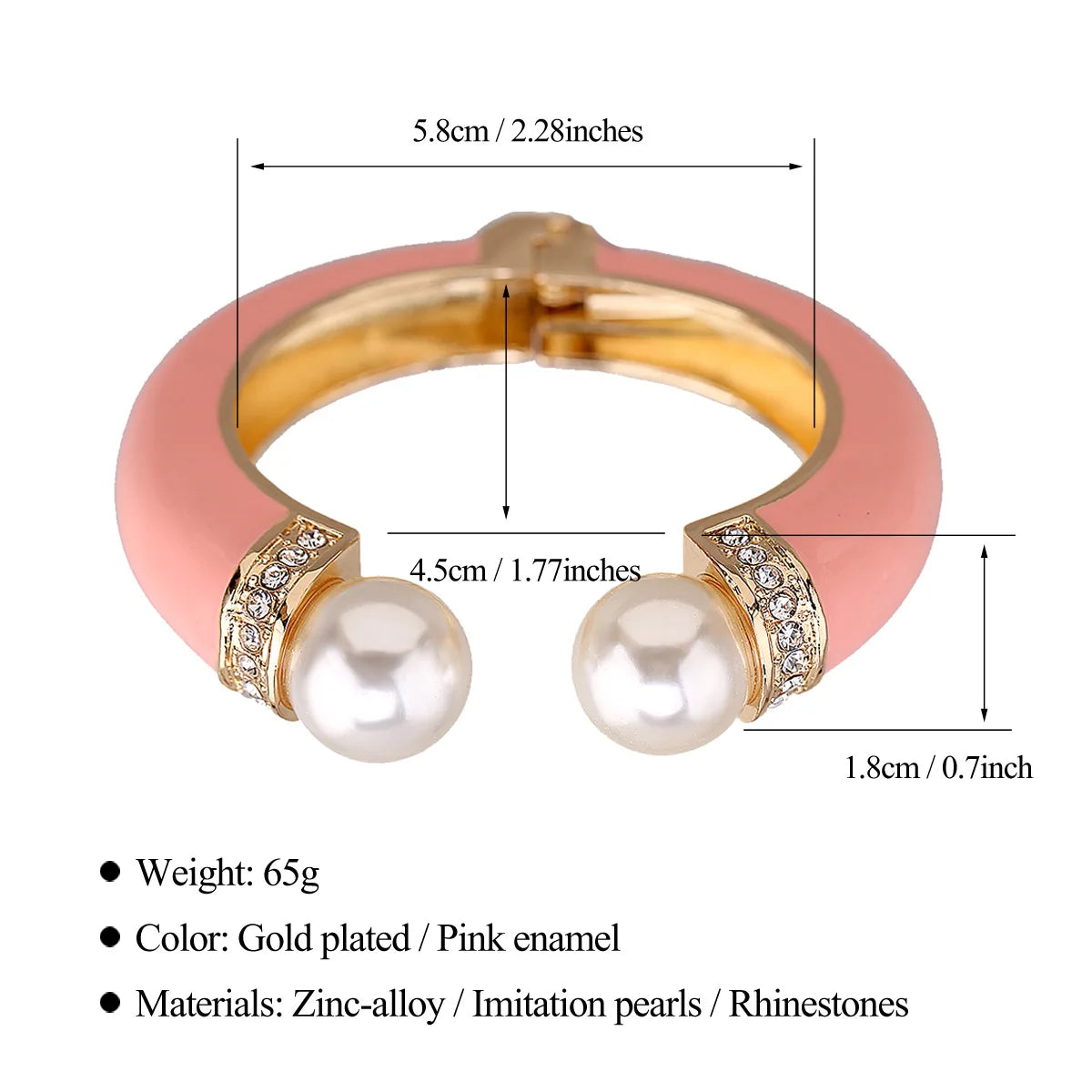 KMVEXO Sweet Pink Enamel Metal Spring Bangles For Women Exaggerated Geometric Wide Cuff Bracelets Girl's Aesthetic Jewelry