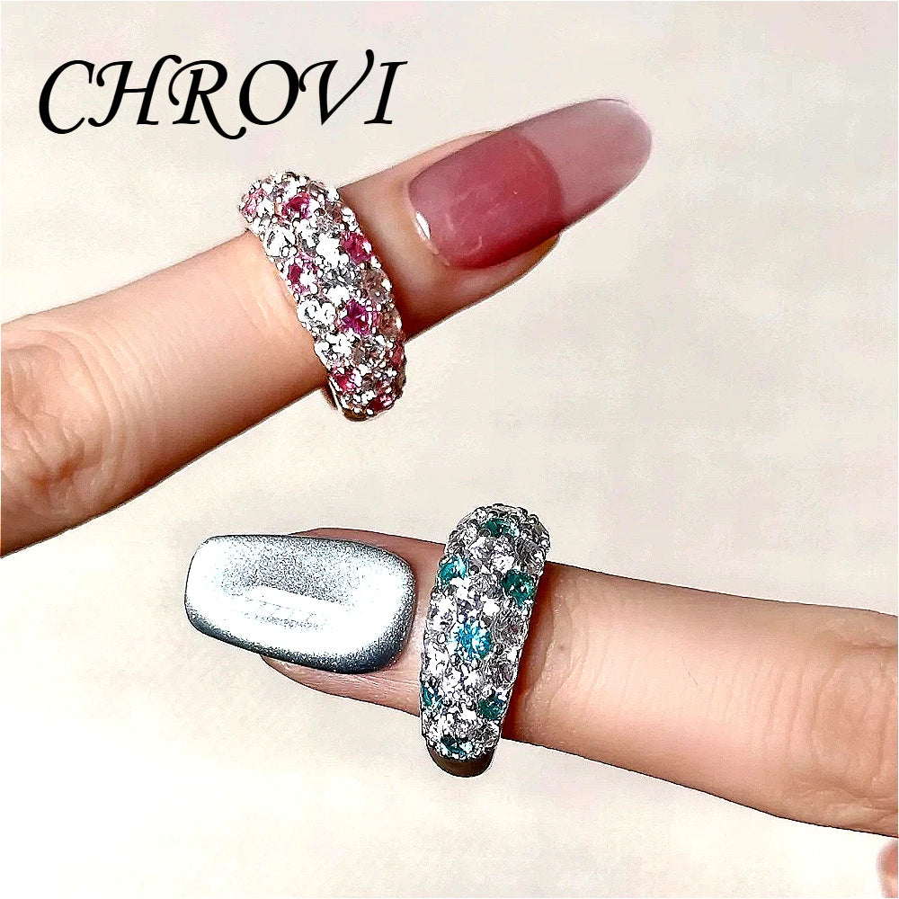 Retro 925 Sterling Silver Botanical Mint Color Ring, Colorful Frosted Pastry, Full Diamond Set Pink sapphire Ring, Women's Acces