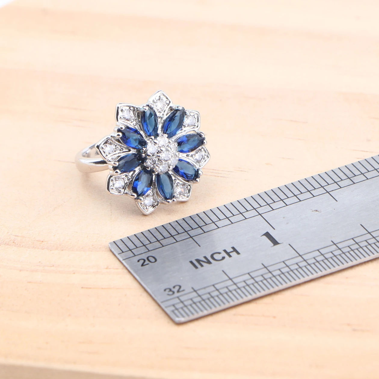Bridal 925 Sterling Silver Wedding Jewelry Sets Cubic Zircon Rings Pendant Stones Earrings Necklace Set For Women