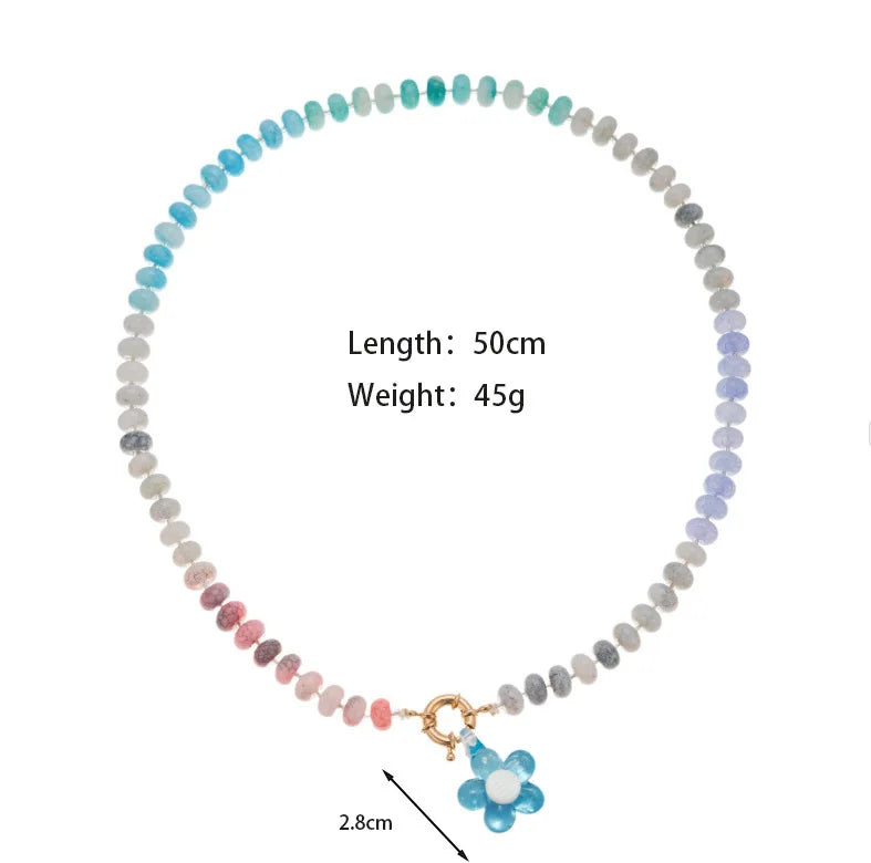 2026 Fashionable Trendy Summer Colorful Heart Beaded Necklace Colorful Beaded Necklace Back-to-School Season Gift
