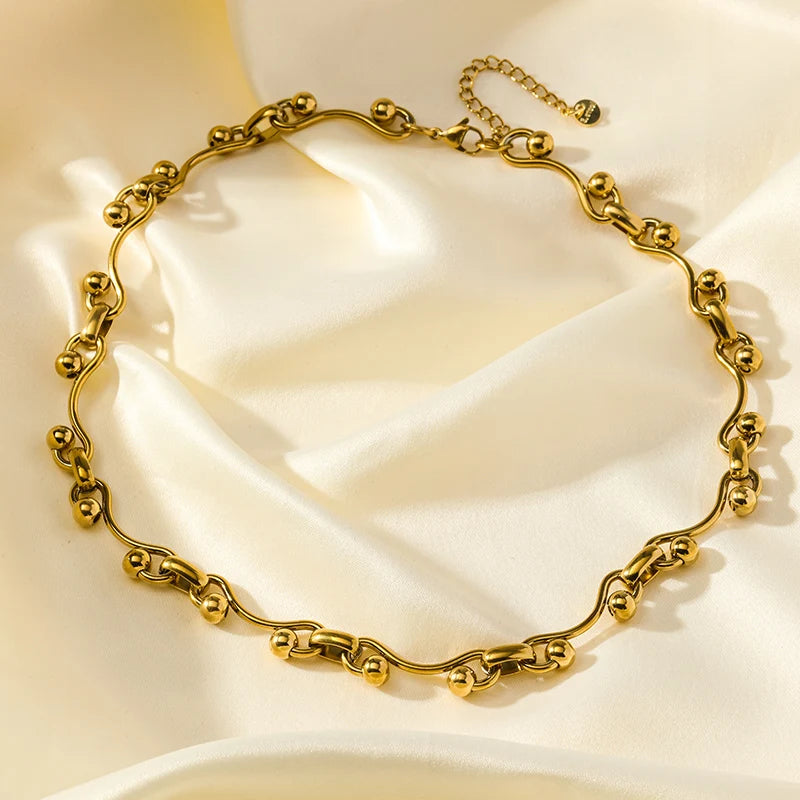 EILIECK 316L Stainless Steel Gold Color Chain Chokers Necklace For Women High Quality  Neck Chain Trendy Fashion Jewelry Bijoux
