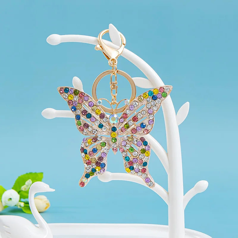 Crystal Delicate Bow Pearl Ballerina Girl Key Chain Pendant Rhinestone Women Handbag Car Key Chains Beautiful Girls Bag Pendant