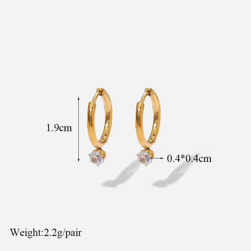 EILIECK 316L Stainless Steel Butterfly Heart Drop Earrings For Women Fashion New Ear Stud Gold-Plated Waterproof Jewelry Gift