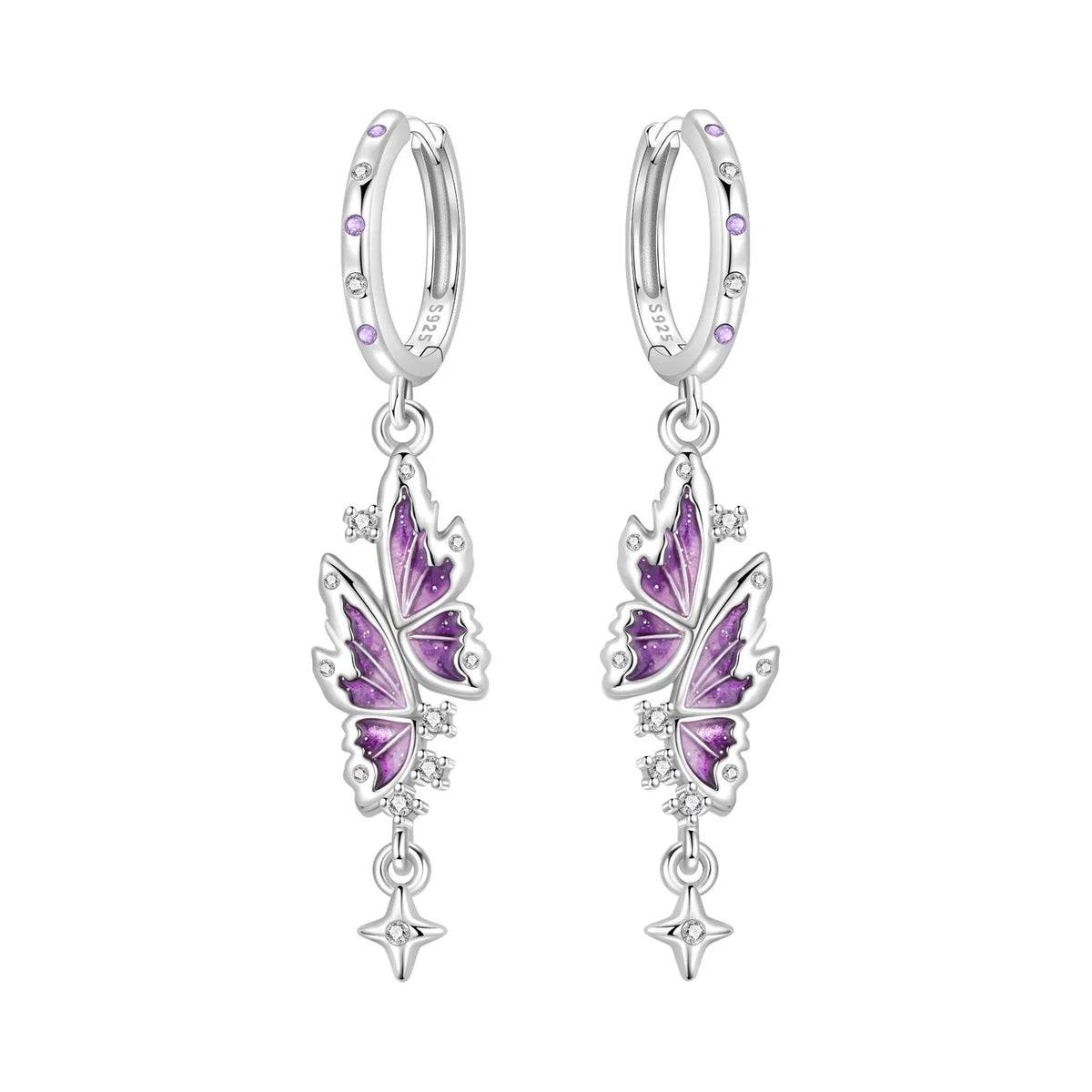 Orstarry 925 Sterling Silver Blue Zircon Dragonfly Drop Earrings Women Earrings Charm Fashion Versatile Party Jewelry Gifts