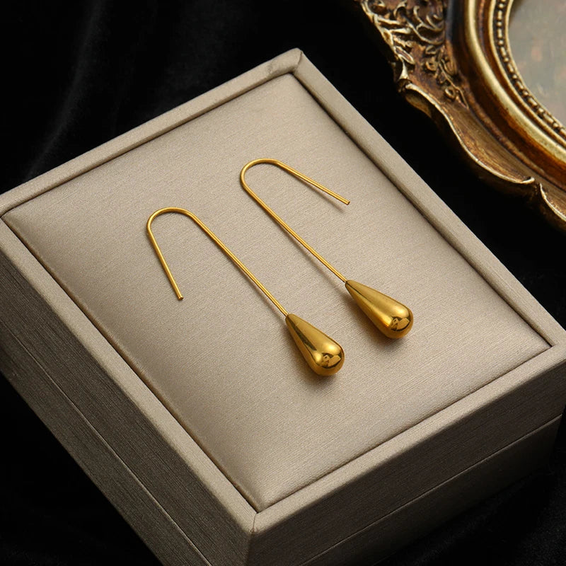 EILIECK 316L Stainless Steel Feather Dream Catcher Dangle Earrings For Women 2024 New Fashion Ear Drop Waterproof Jewelry Gift