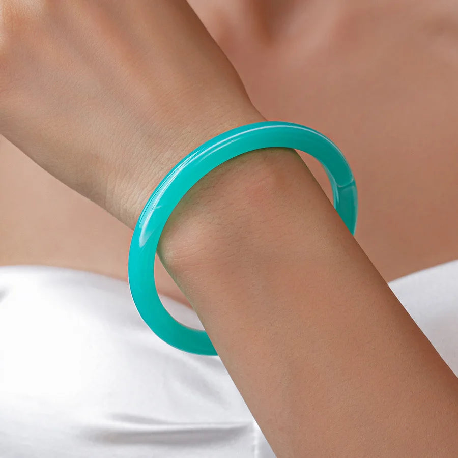 KMVEXO Vintage Turquoise Blue Geometric Resin Bangle Women Irregular Wide Bracelet Ladies Bohemian Beach Acrylic Bangles Jewelry