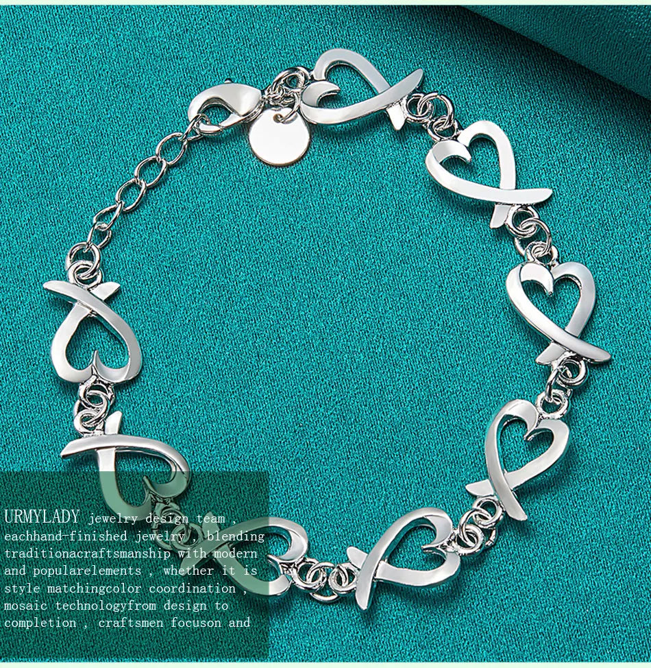 URMYLADY 925 Silver Bracelets For Women Wedding Lady Cute Noble Pretty Jewelry Fashion Nice Chain Hot Gifts