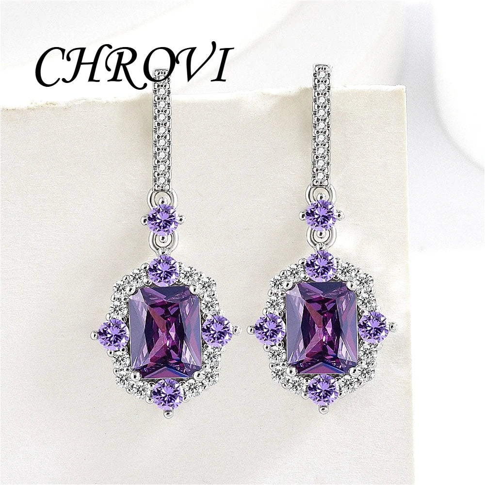 925 pure silver small-scale zirconia fringed earrings for women, a fashionable ear stud with exquisite design.