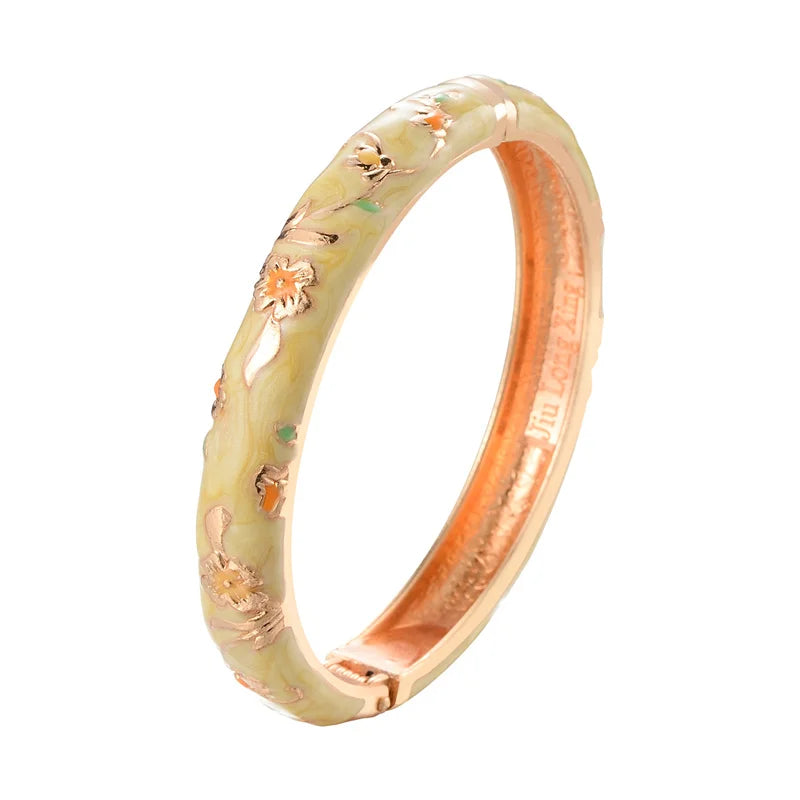 Enamel Bracelet For Women Cloisonne Bangles On Hand Floral Women's Hand Bracelets African Jewelry Dubai India Mother's Day Gifts