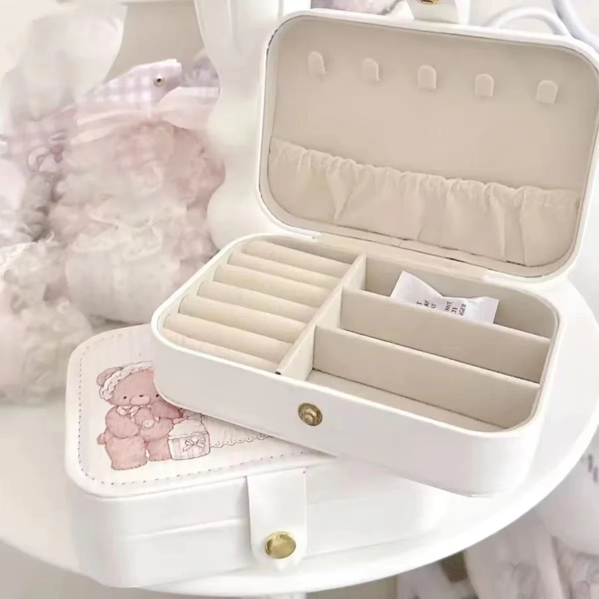 Cute Portable Jewelry Box Jewelry Organizer Display Travel Earrings Necklace Storage Case for Women Ring Fashion Organizer