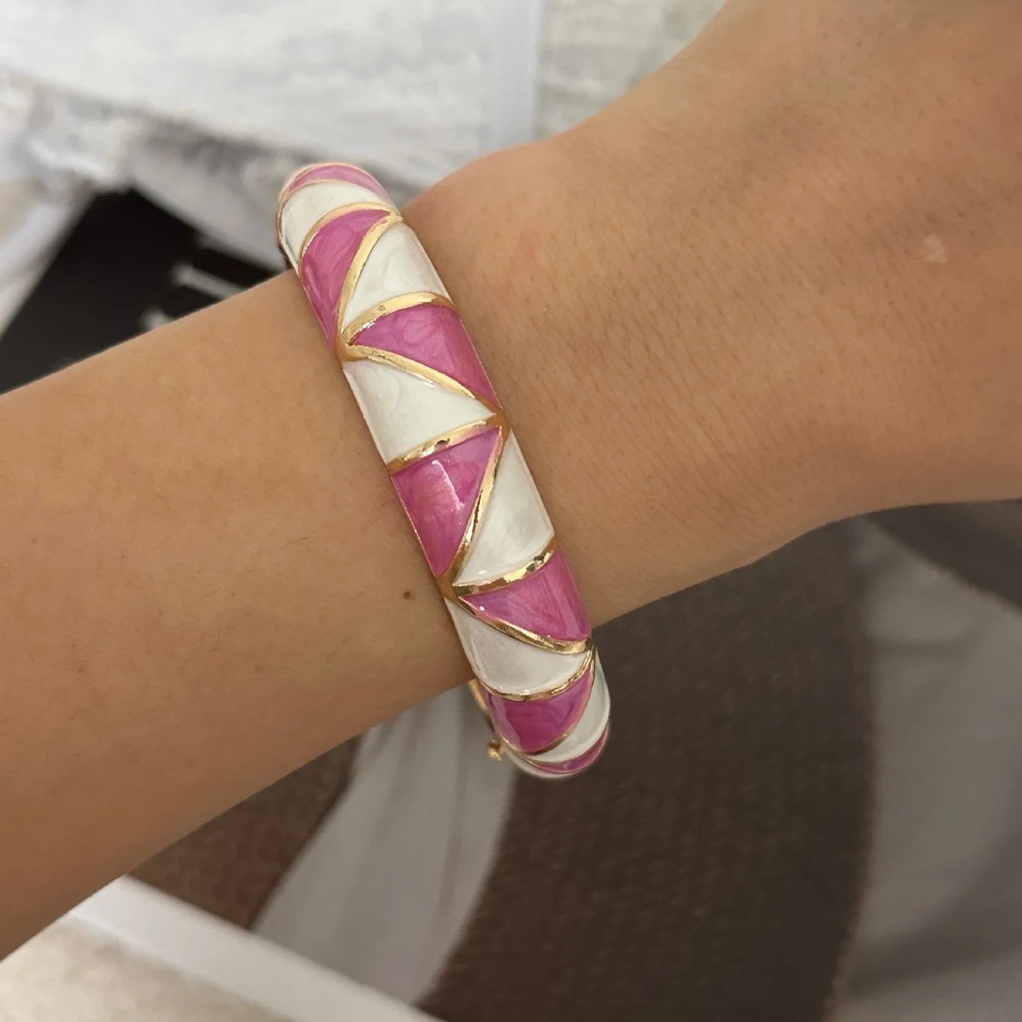 KMVEXO Colorful Enamel Resin Bamboo Bangle Geometry Bracelet for Women Gold Color Metal Bangles Trendy Love Jewelry