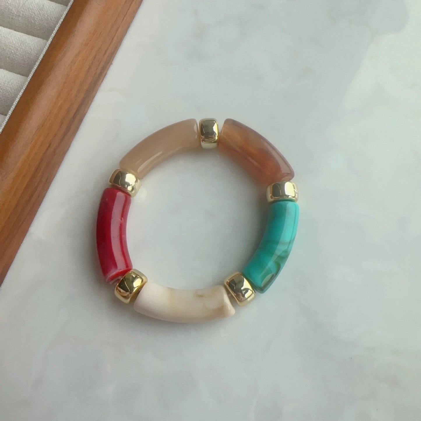 2026 Personalized Acrylic Resin Bead Bracelet For Women Trendy Summer Bohemian Sea Beach Seaside Vacation Jewelry Accessories