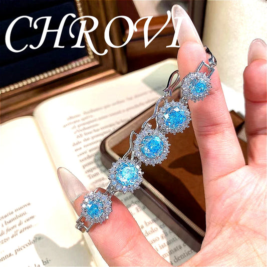 Sweet 925 sterling silver ultra-bright octagonal millennium rose colored gemstone bracelet for women's hand ornaments