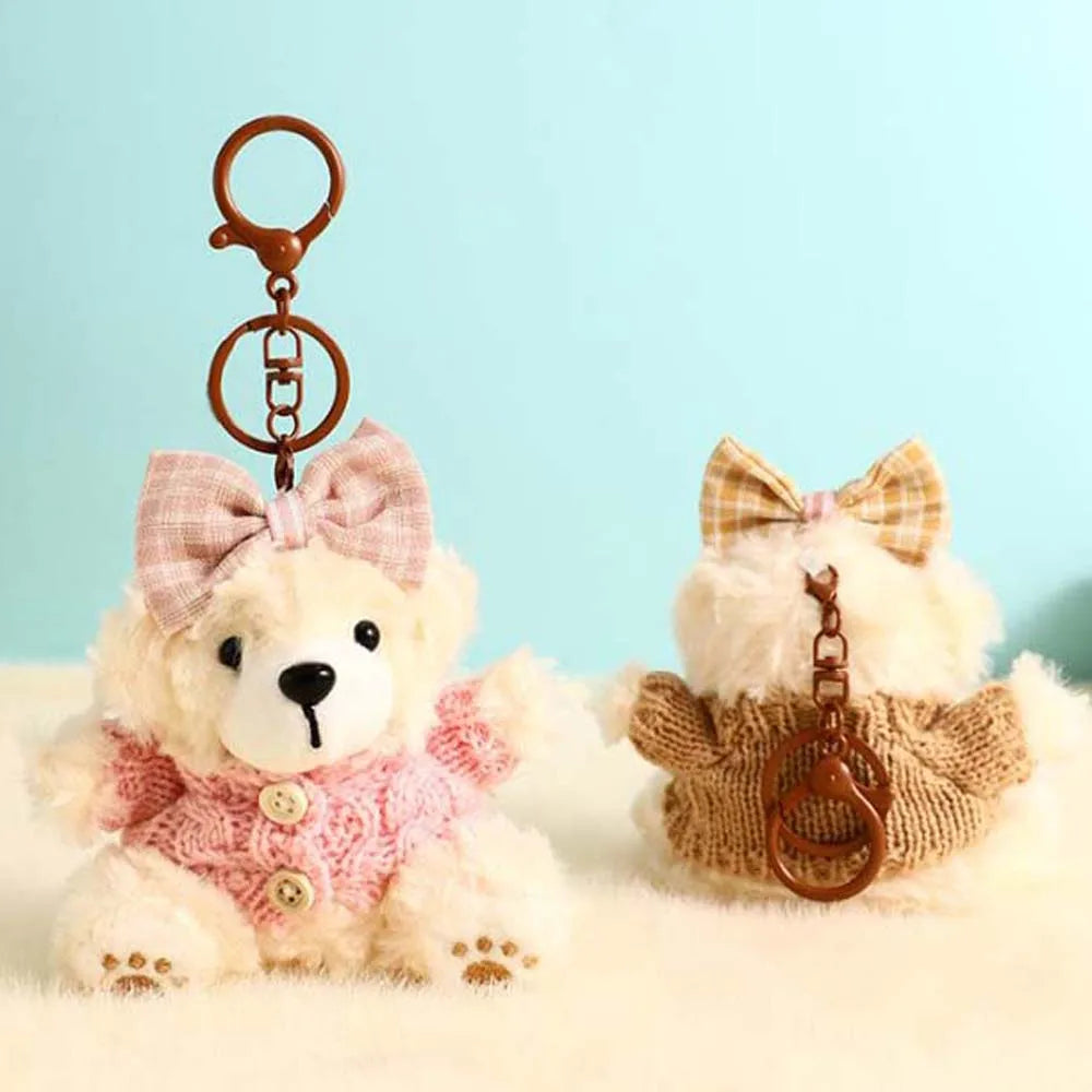 Bow Tie Sweater Clothing Bow Sweater Bear Keychain Alloy Hanging Rope Biscuit Cookie Bear Bear Key Ring Ornaments Cartoon