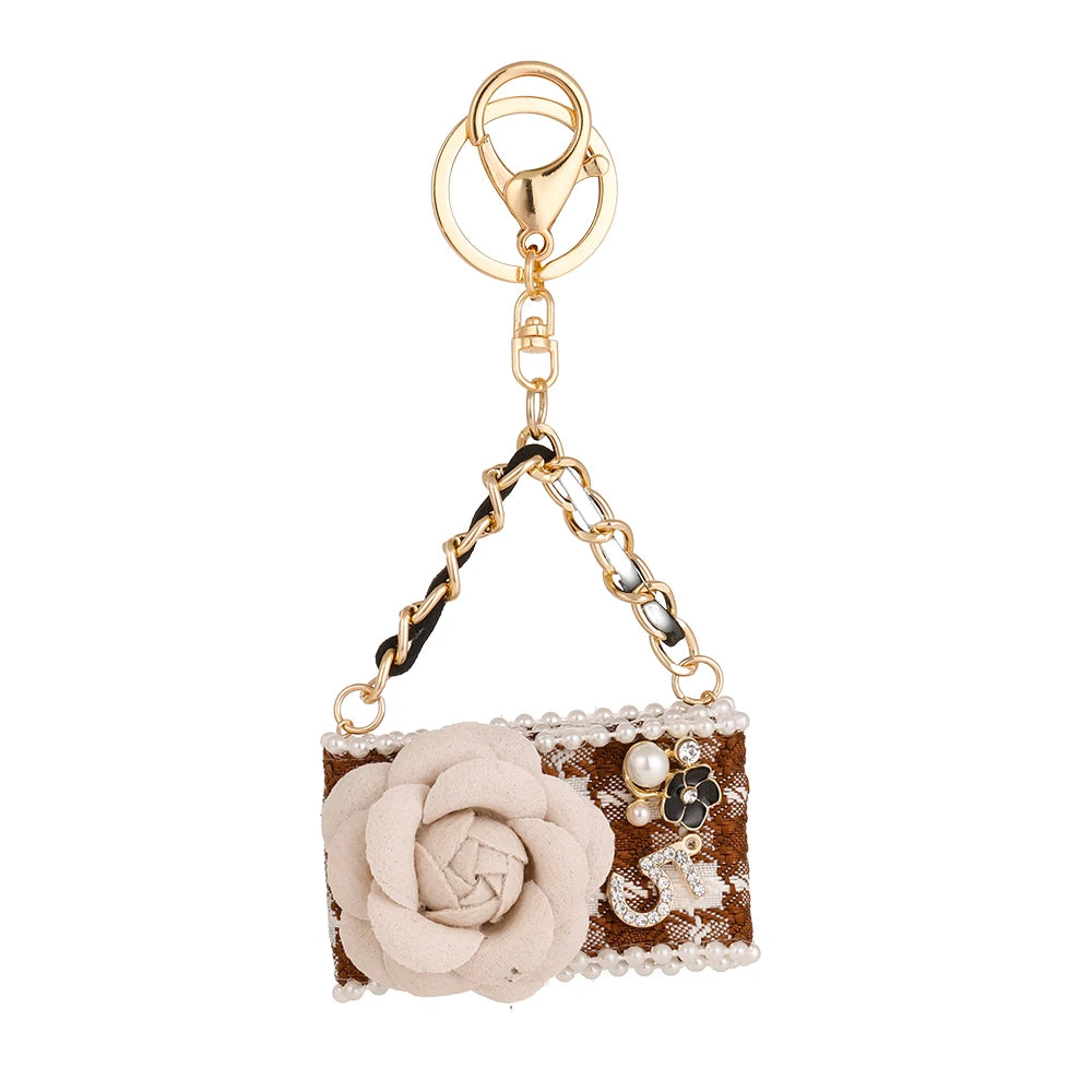 2024 Fashion Flower Keychain Camellia Handbag Pendant Gifts Souvenirs