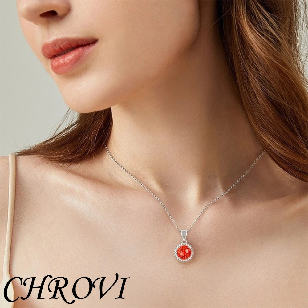 Luxurious 925 sterling silver gemstone princess square pendant necklace - fashionable and versatile