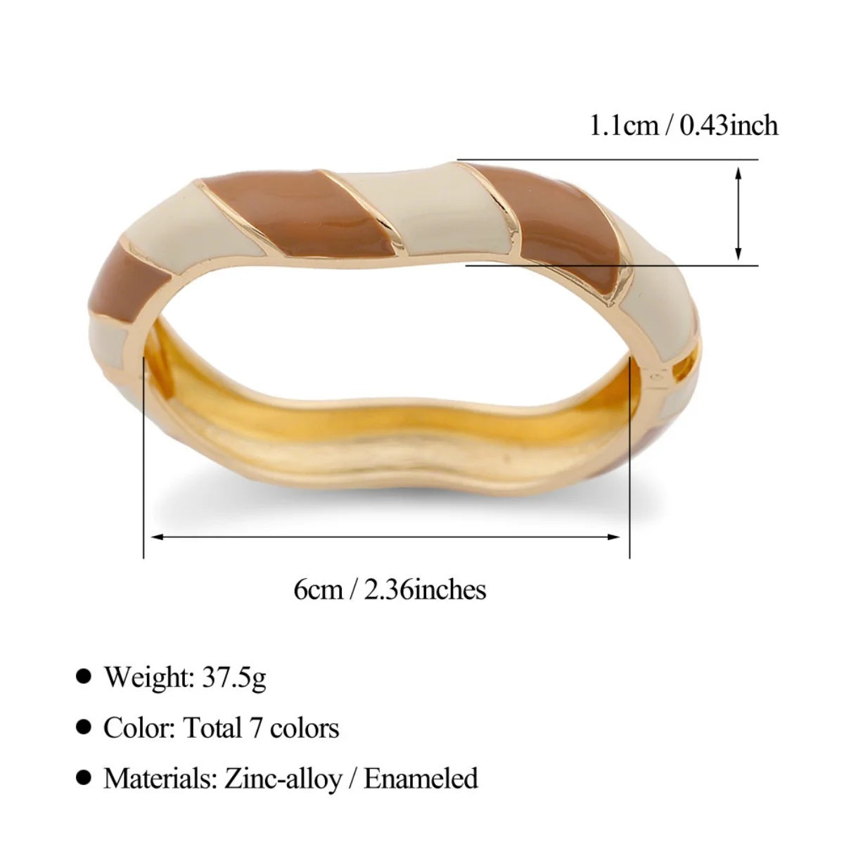 KMVEXO 7 Style Boho Beige Coffee Enamel Irregular Metal Bracelet For Women Men Punk Geometric Heart Cuff Bangle Fashion Jewelry