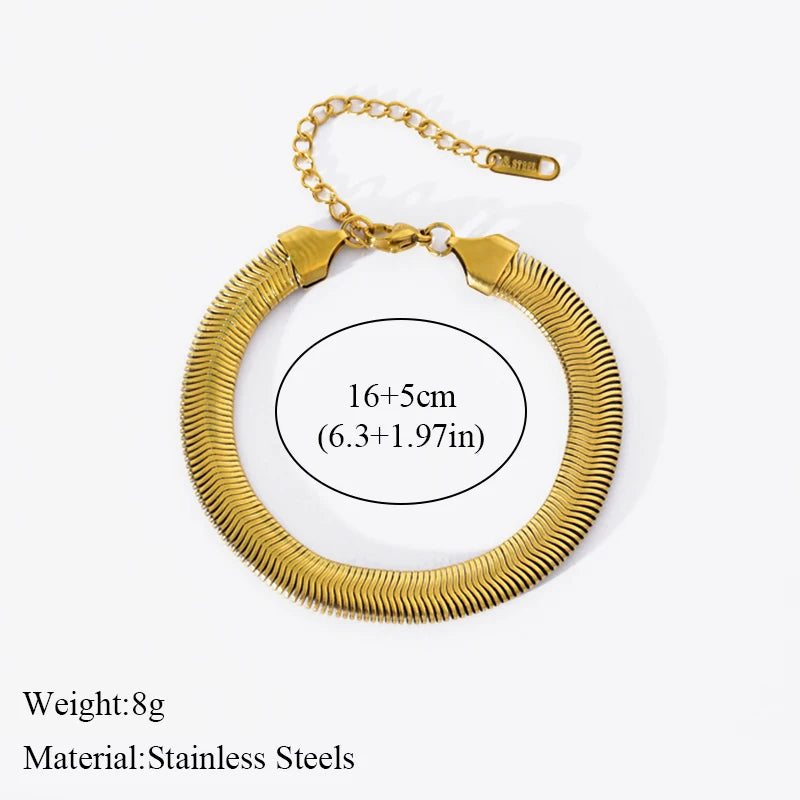 EILIECK 316L Stainless Steel Thicker Bracelet Bangle Fashion OT Buckle Wrist Link Chain High Quality Textured Jewelry Waterproof
